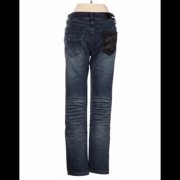 Caikezi Jeans Code embellished pocket straight leg mid rise jeans, 26 - Picture 2 of 15